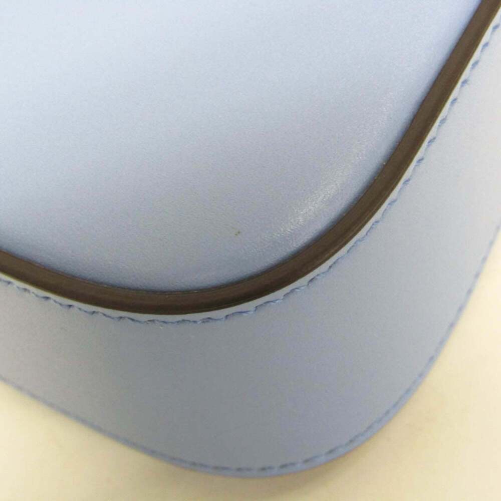 GUCCI Blue Leather Bamboo Shoulder Bag - Picture 5 of 16